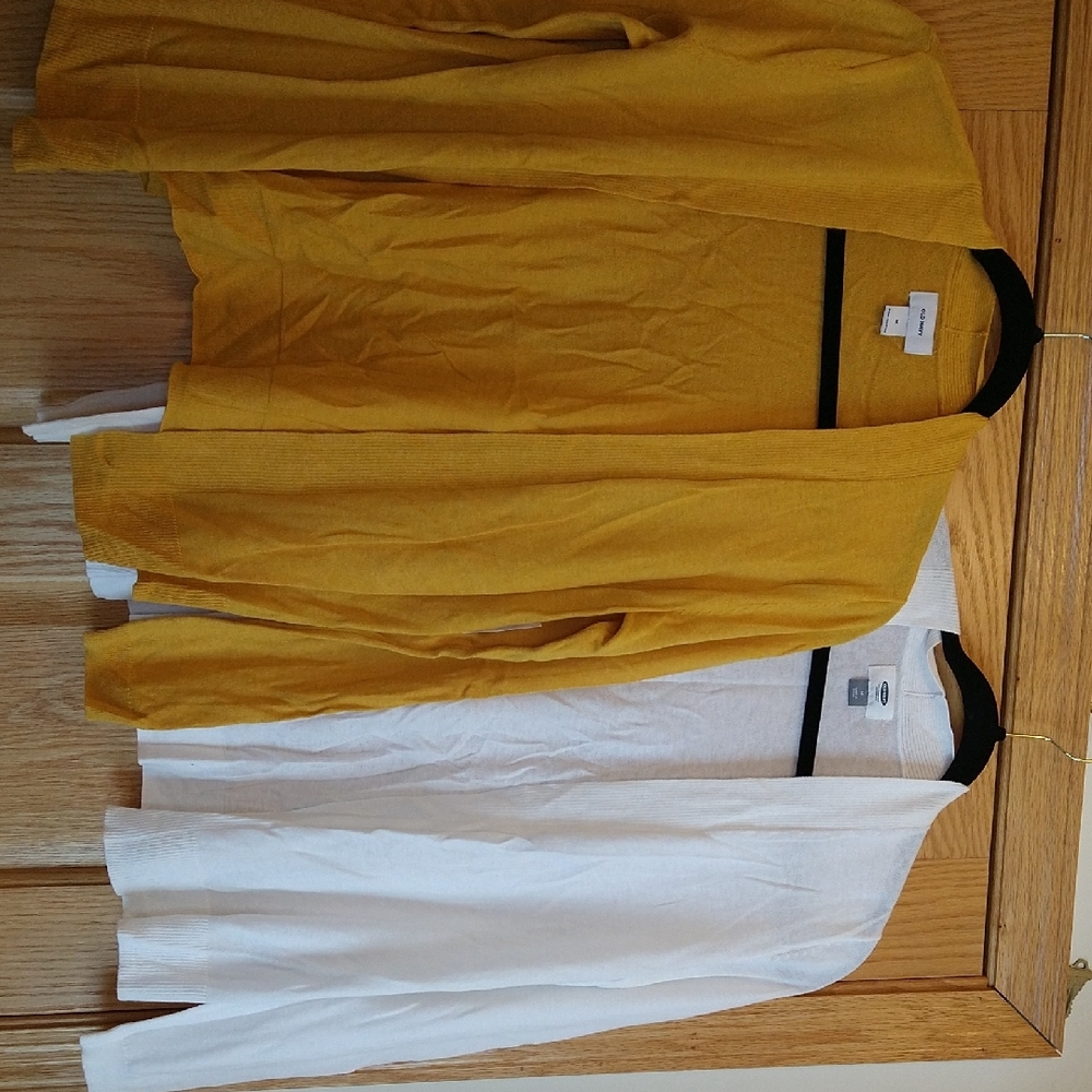 Yellow and White Cardigan Set